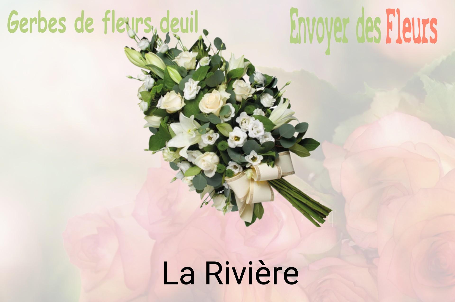 Gerbe de fleurs de deuil livrée à La Rivière